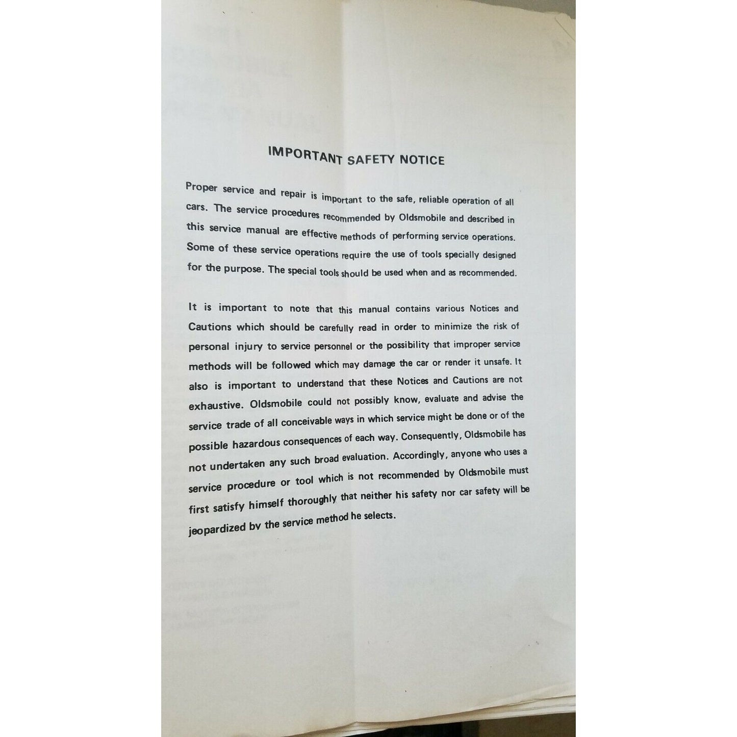 1981 Oldsmobile Omega Service Manual Automobile Shop General Motors