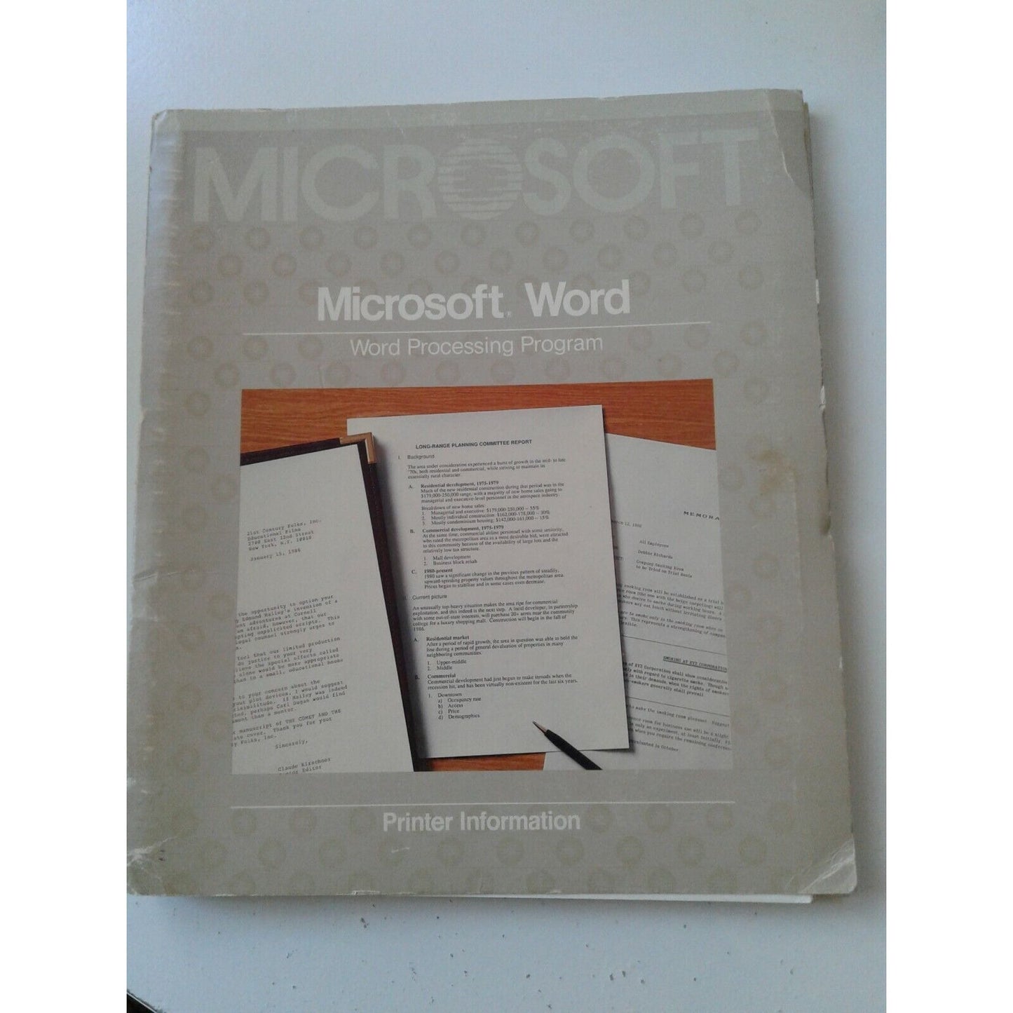 Microsoft Word Word Processing Program Printer Information 1986