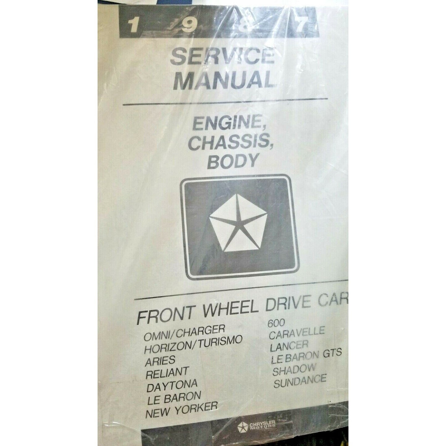 1987 Chrysler Service Manual Complete Set of 3  Engine Chassis Body Wiring