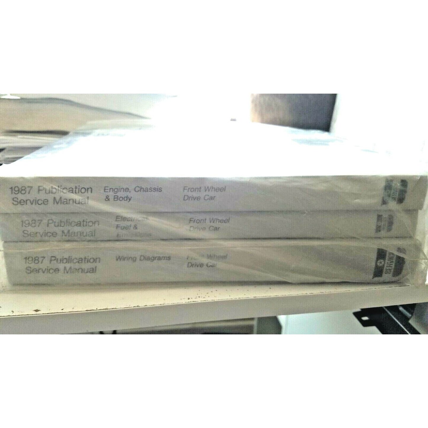 1987 Chrysler Service Manual Complete Set of 3  Engine Chassis Body Wiring