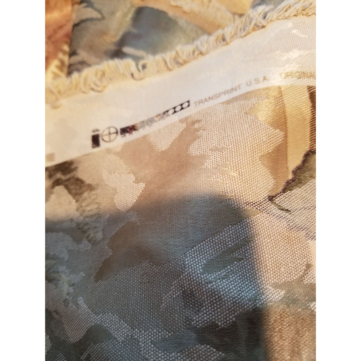 Material Fabric Brown Gold Grey 56" x 112" Heavy Fabric Transprint  1998