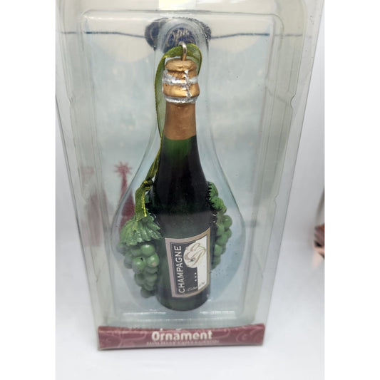 Christmas Ornament Champagne  Bottle  4 1/2" Tall Epic Hanging