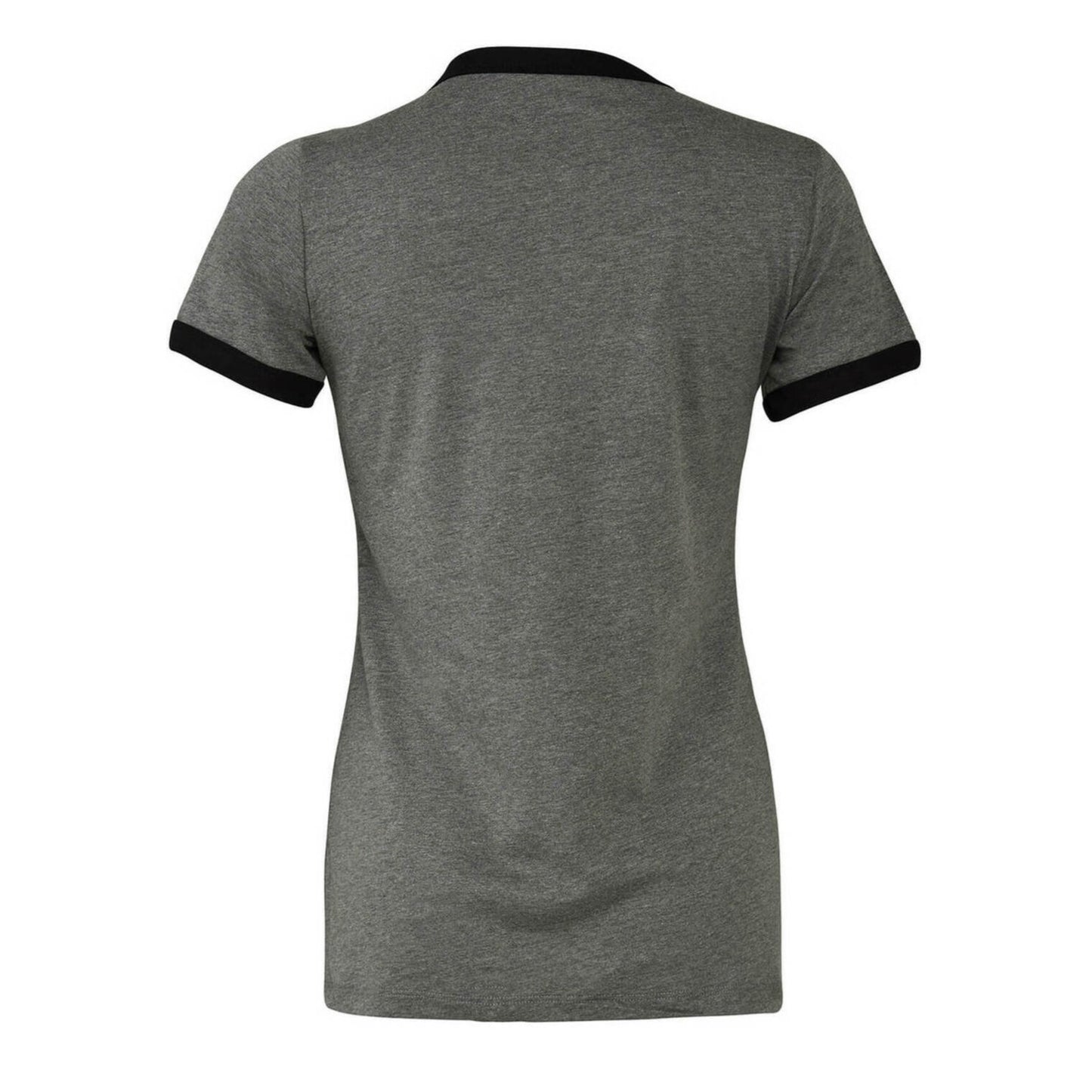 T-Shirt Deep Heather Black Jersey Ringer Bella100% Cotton Size Large Comfort Fit