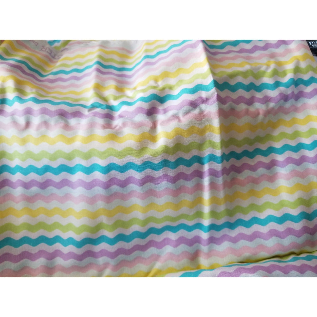 Material White Fabric Red Blue Yellow Orange Pink green Ric Rack Easter Fabric 24" x 36" Cotton Craft Clothing Joann