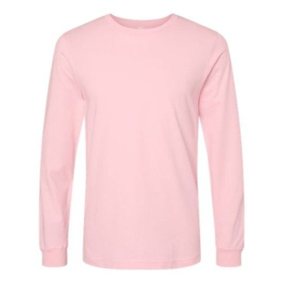 T-Shirt Pink Long Sleeve Bella 100% Cotton Size Large Comfort Fit
