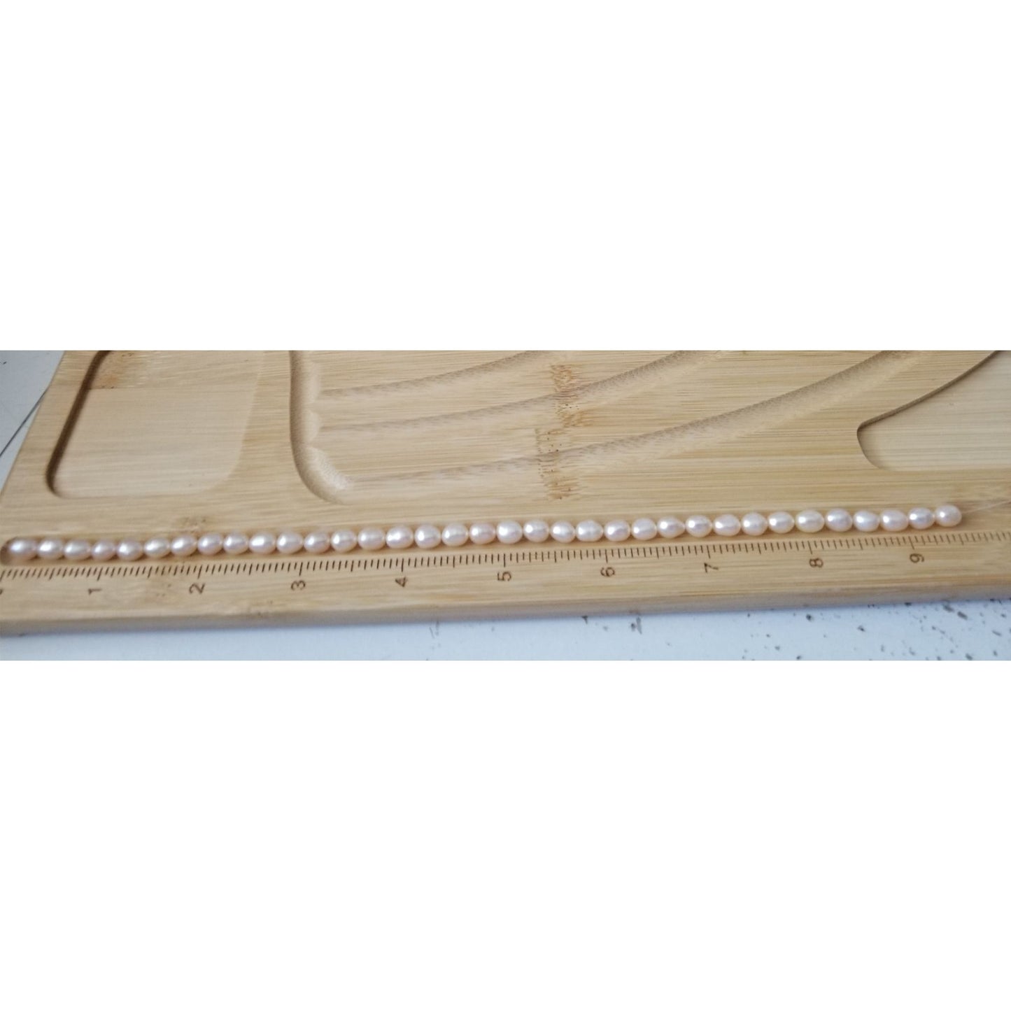 Loose Pearl White Pearl Bag 1 D 6 mm Bin Pearl 35 Pcs 50 ct 10 gr 11" Drilled