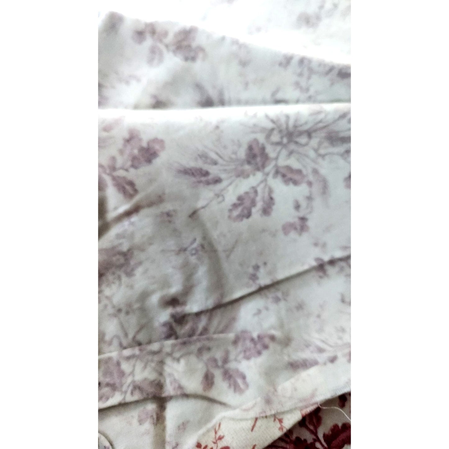 Material Cotton Cream Brown Flowers Leaves 2 yards of 45" wide Cotton  Fabric Quilting Clothing Crafts