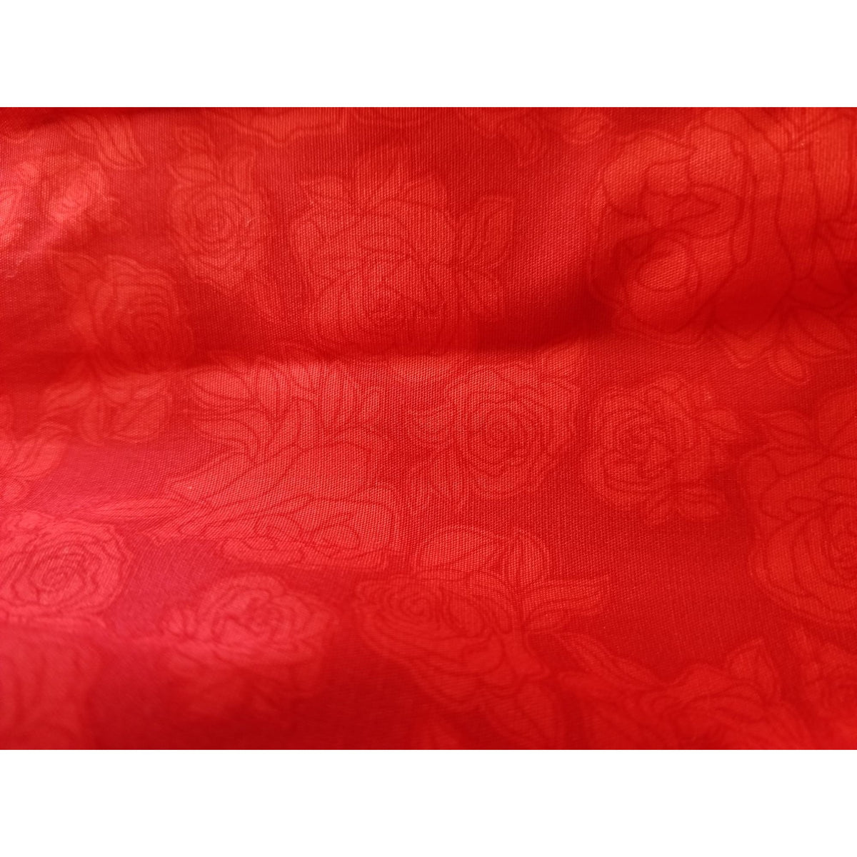 Material Red Cotton Embossed Roses Fabric 44" x 4 yrds Anthology Fabric Cotton