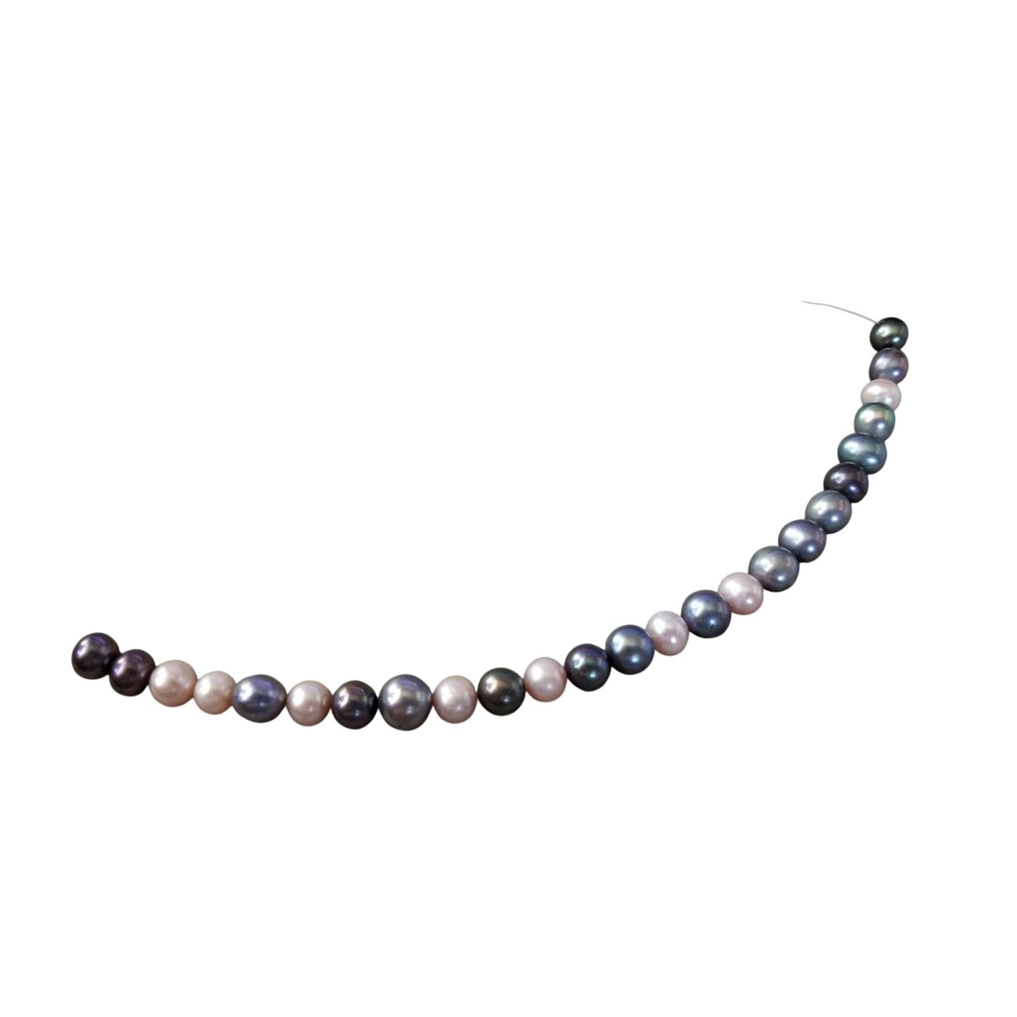 Loose Pearl Peacock Pearl Bag H 7 Round 8 mm Bin Pearl 25 Pcs 61 ct 11.9 gr 7" Drilled