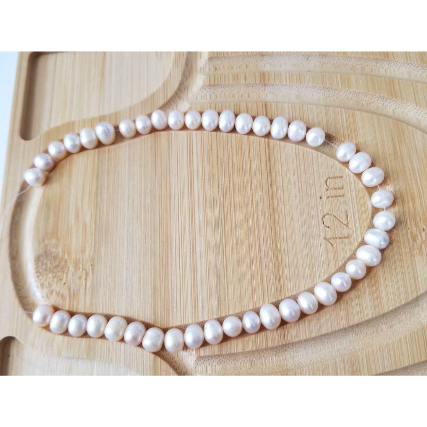 Loose Pearl Pink Pearl Bag L 1 Round 8 mm Bin Pearl 40 Pcs 89 ct 17.8 gr 10" Drilled