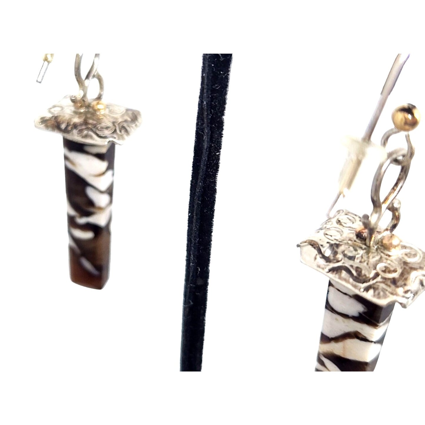 Earring Australian Peanutwood Earrings Silver 9.4 Gr Silver Hooks 925 Silver 45mm x 15mm