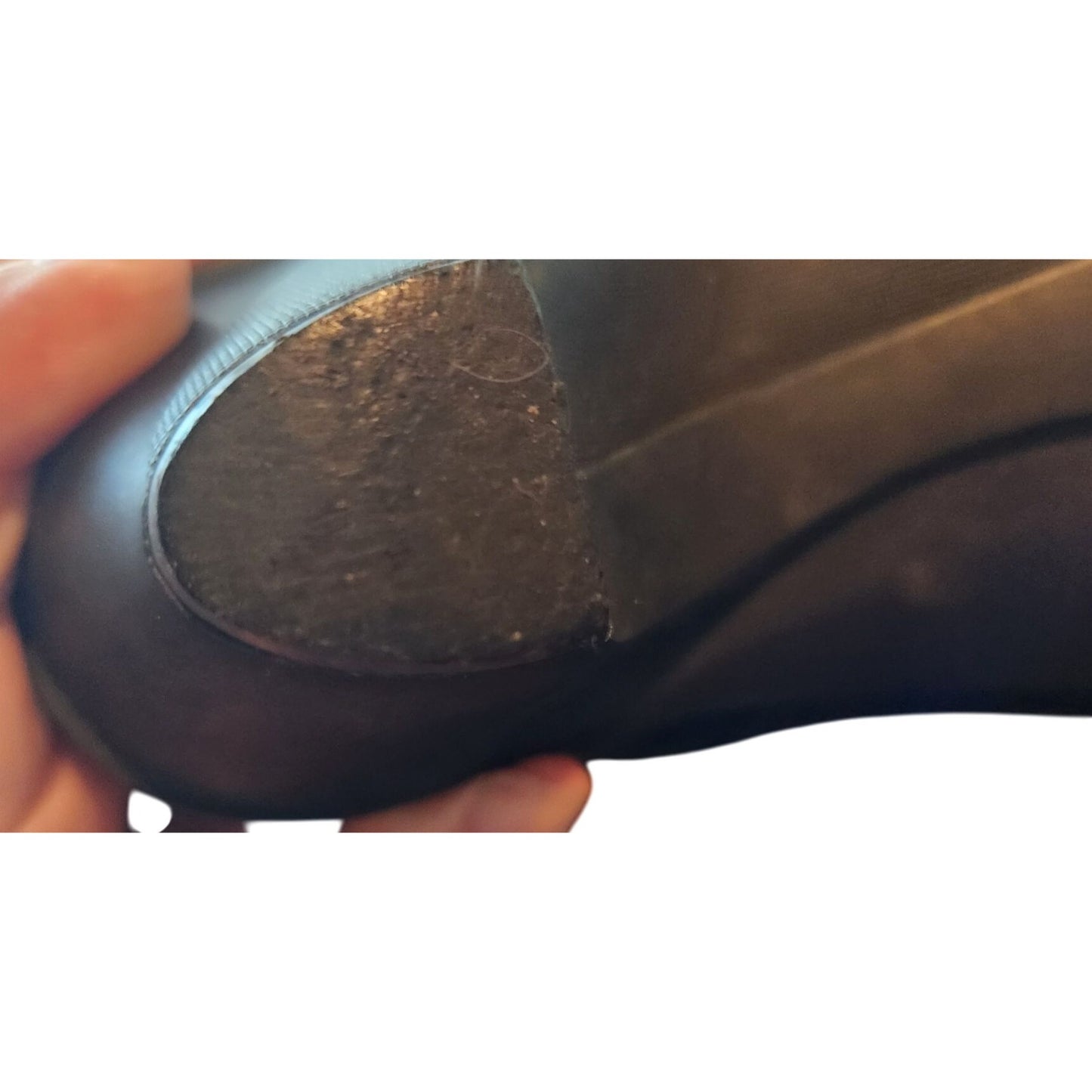 Boots Black Clarks 71136 7M 07/06 Vintage Leather upper Knee high 1 Heel Damaged