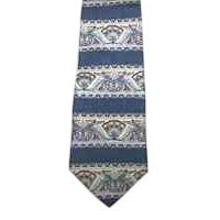 Tie Blue Red Silver Silk Neck Tie Claybrooke Brand 57 1/2 " Long 3 1/2" Wide