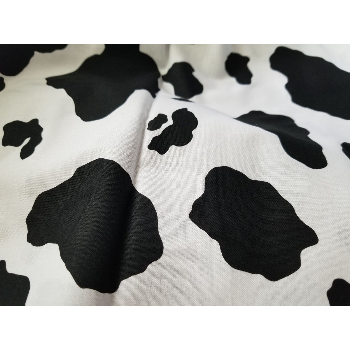 Material White Black Cow Spots Cotton Fabric Solid 1992 NTT Fabric 44" x 72" Cotton