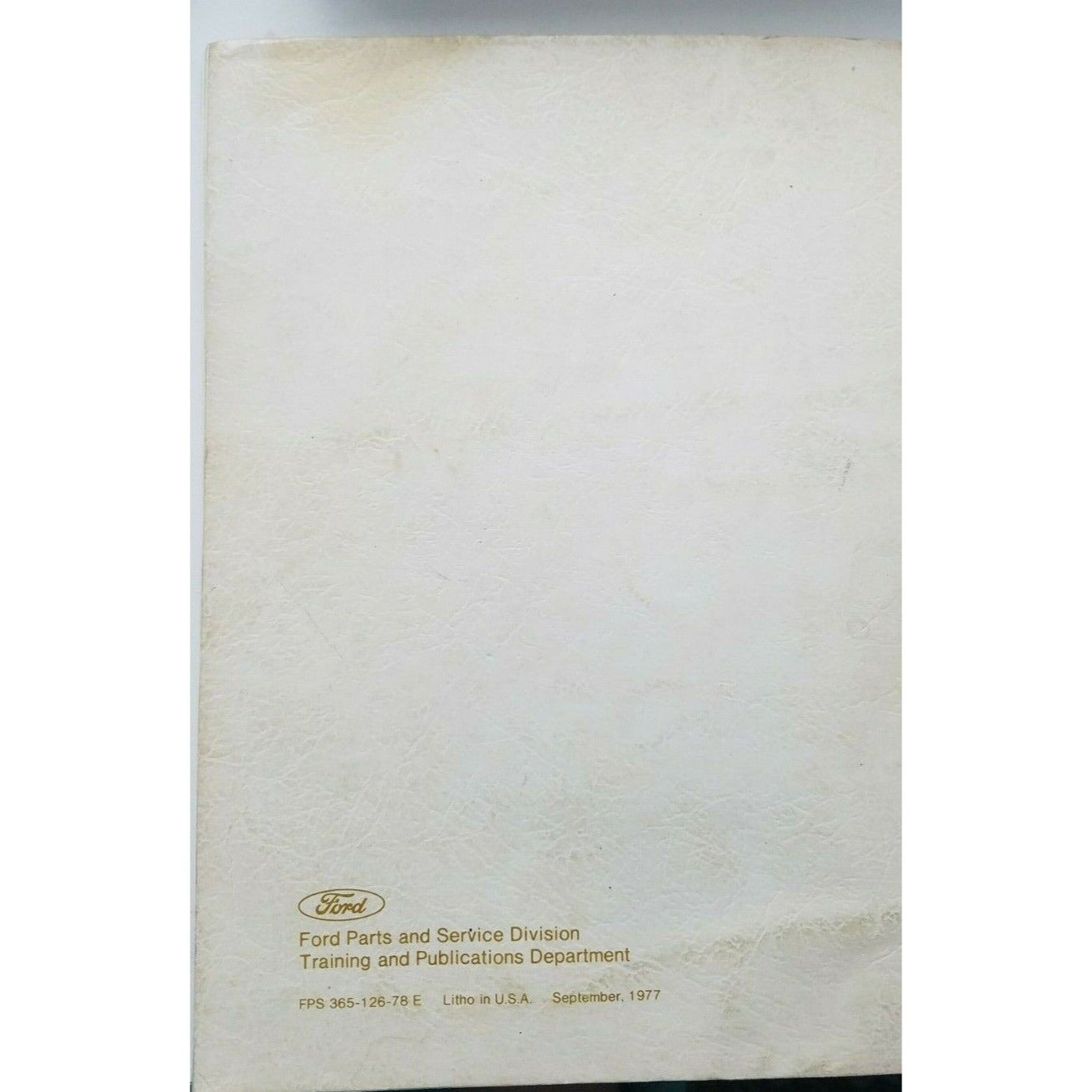 Book 1978 Ford Car Shop Manual Volume 5 Pre-Delivery Maintenance Lubrication