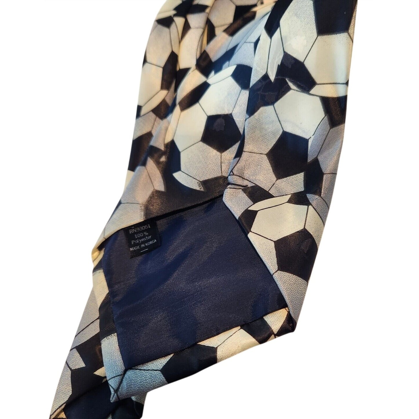 Tie Soccer Balls Silver Green Black Brand City One 62" x 4" Polyester