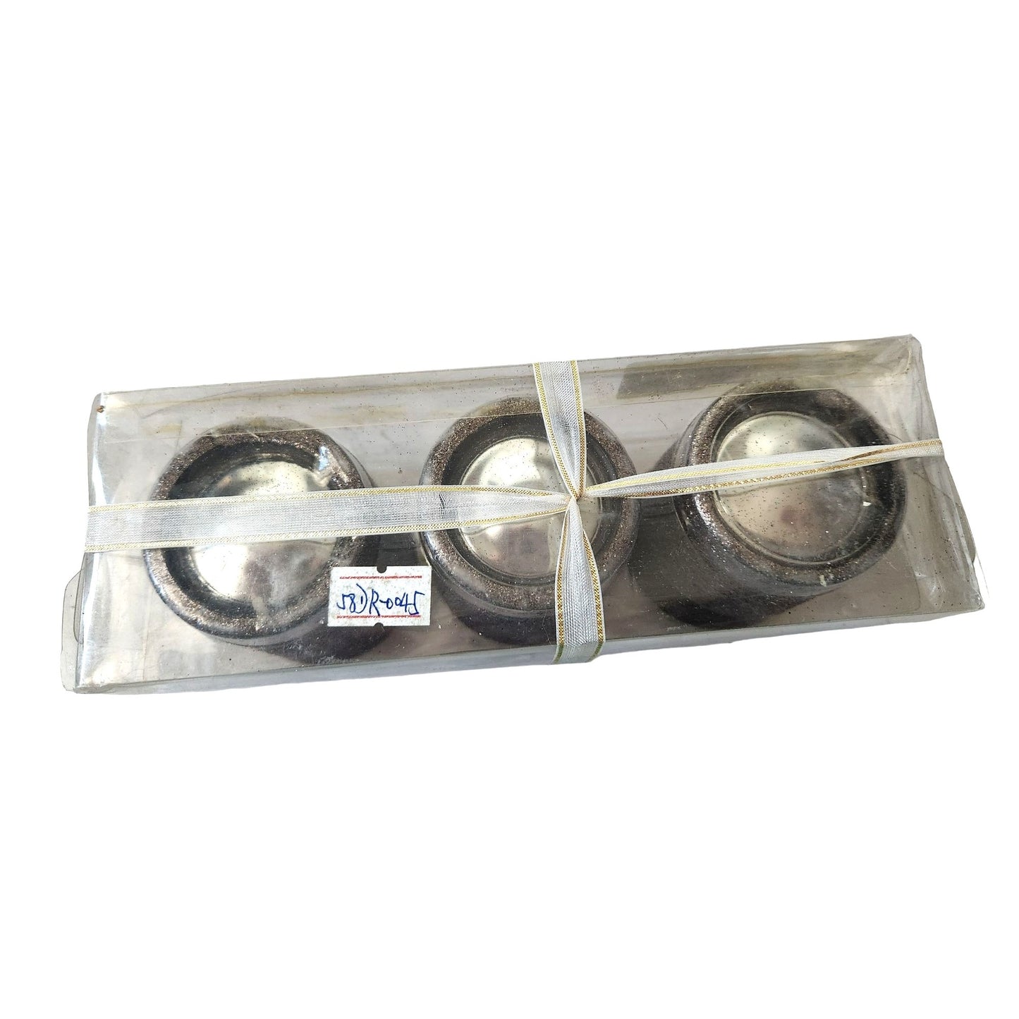Candles Brown Glitter Bottom Tea Light 2 1/2 " Tall 2" Top Gift Box Set of 3