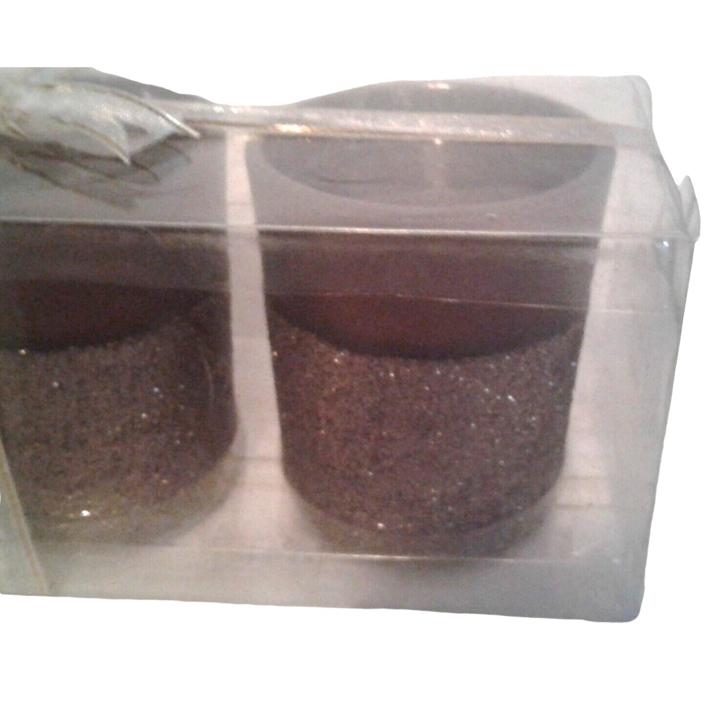 Candles Brown Glitter Bottom Tea Light 2 1/2 " Tall 2" Top Gift Box Set of 3