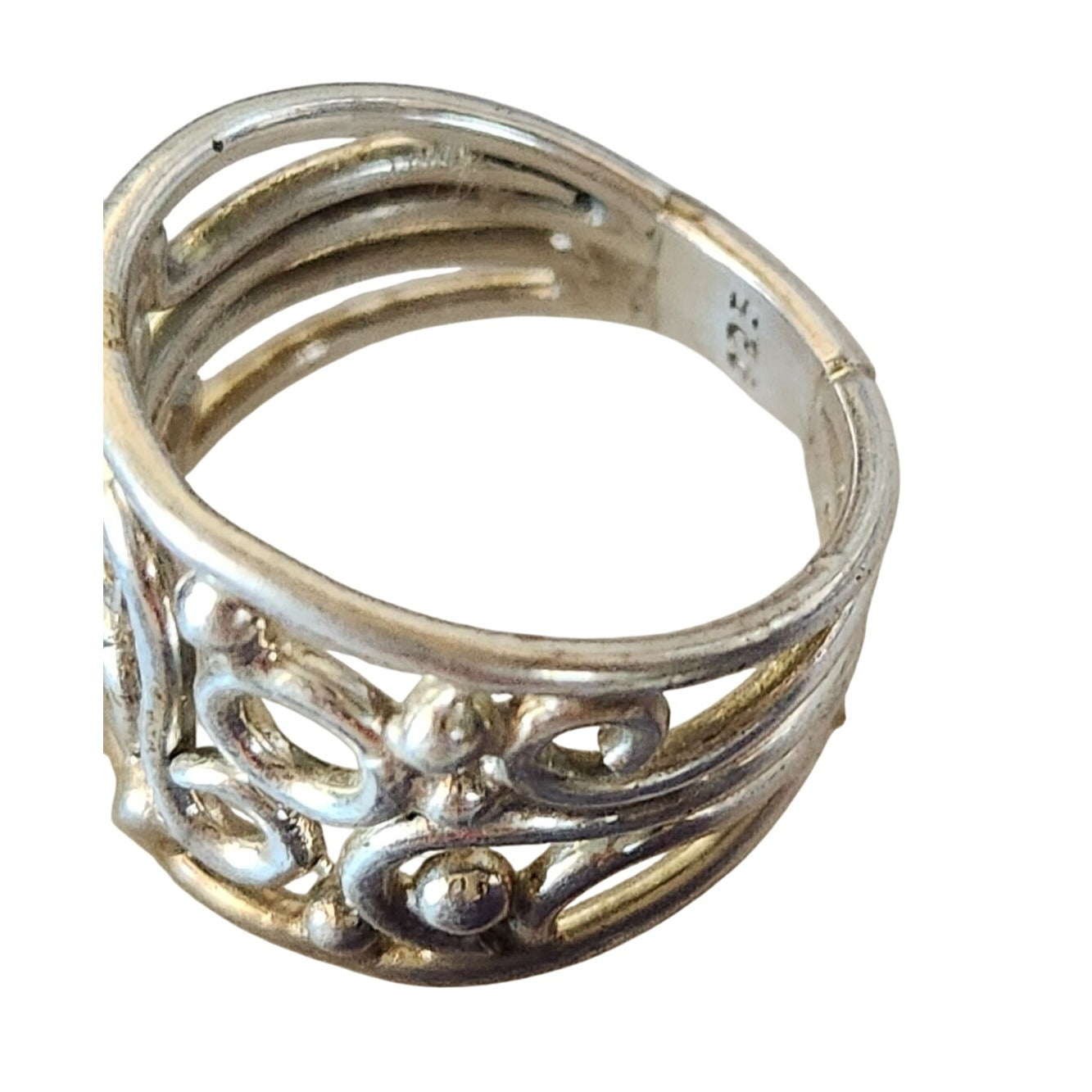 Ring Band Open Silver 20 mm wide Size 8 1/2 7.8 gr no Stone Jerry Fran Harr