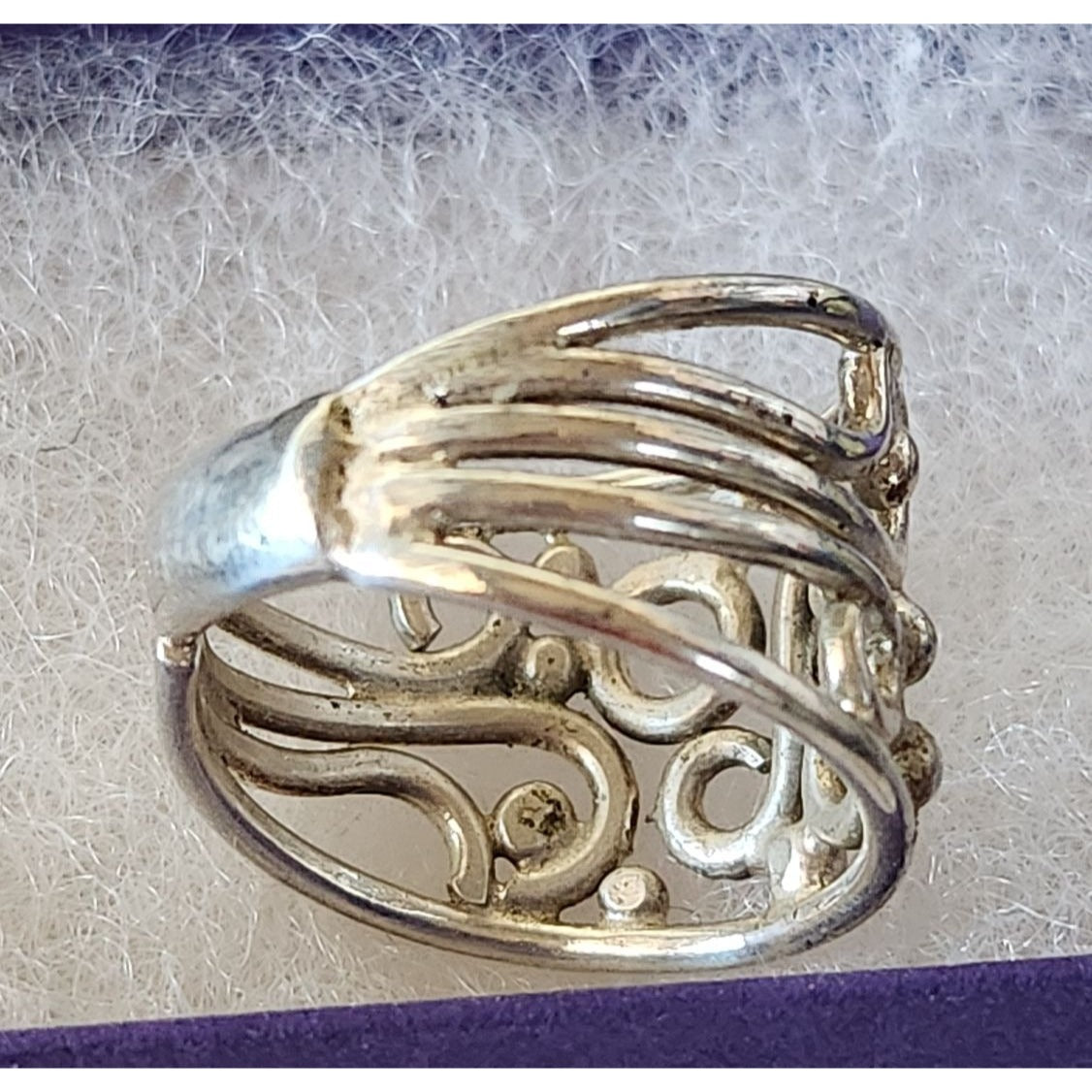 Ring Band Open Silver 20 mm wide Size 8 1/2 7.8 gr no Stone Jerry Fran Harr