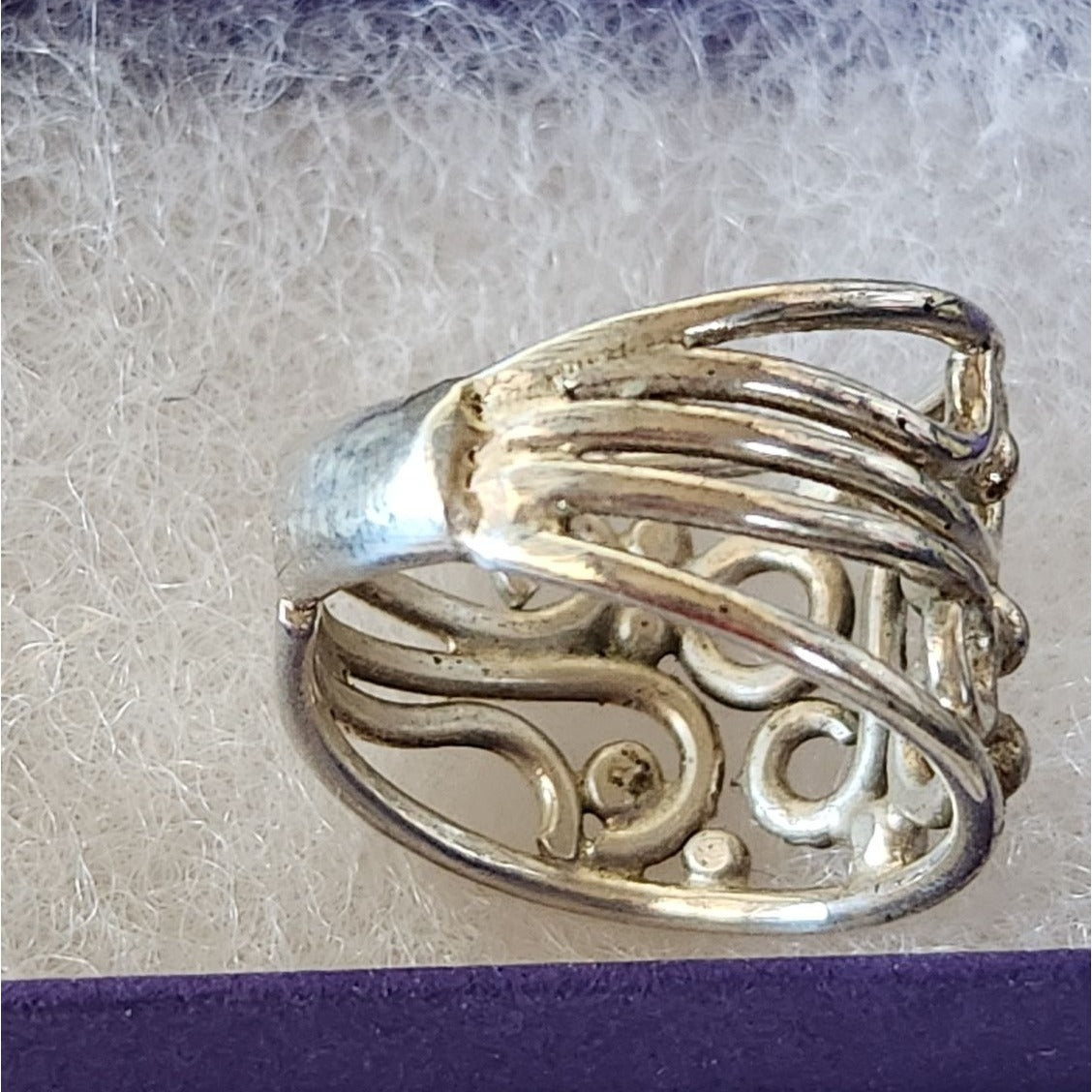 Ring Band Open Silver 20 mm wide Size 8 1/2 7.8 gr no Stone Jerry Fran Harr