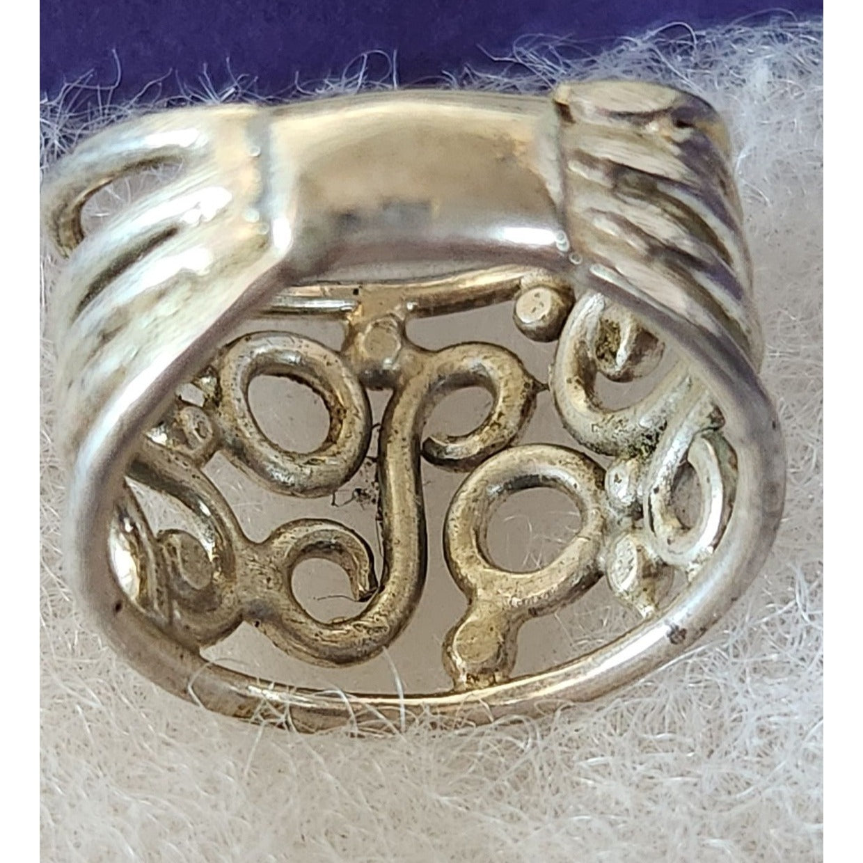 Ring Band Open Silver 20 mm wide Size 8 1/2 7.8 gr no Stone Jerry Fran Harr