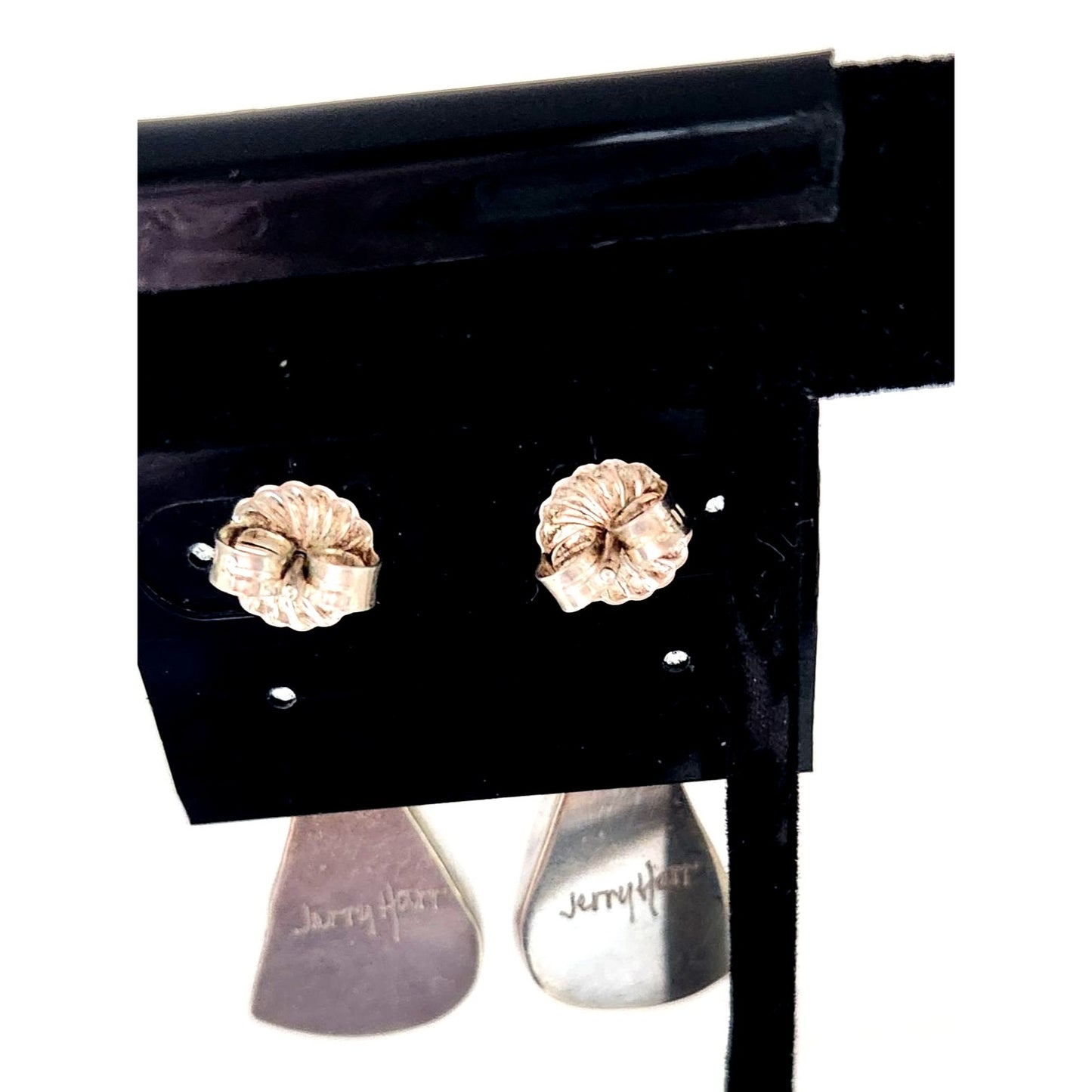 Jewelry Earrings Palmwood Silver 8.1 gr 35m x 15m Silver Brown Black Post Earrings