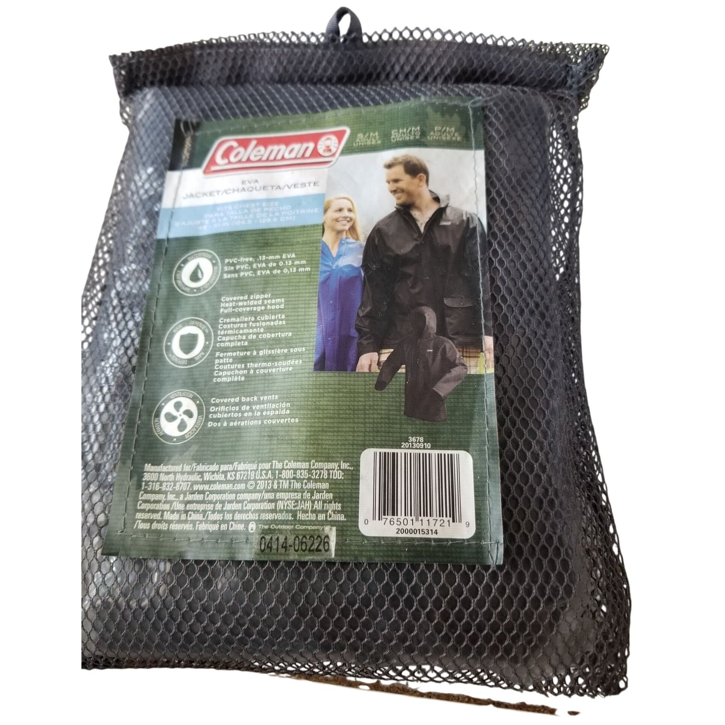 Jacket Coleman 2013 Eva Black Size S/M PVC free 13-mm Wind Breaker Full Cover Hood