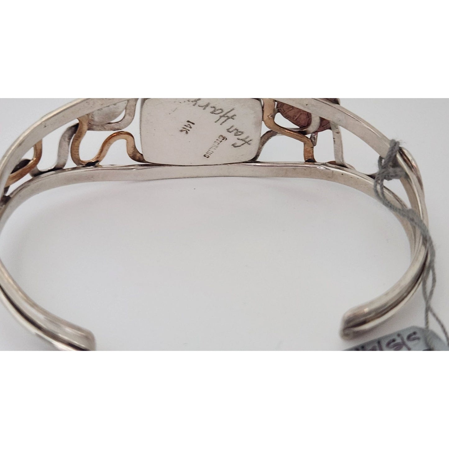 Jewelry Bracelet Purple Ocean Jasper Garnet Gold Turtle on Silver & Gold Band