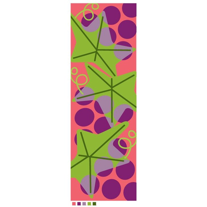 Scarf Wine Tasting Art Wine Large Grape Clusters 60" L X 14" W 100% Polyester