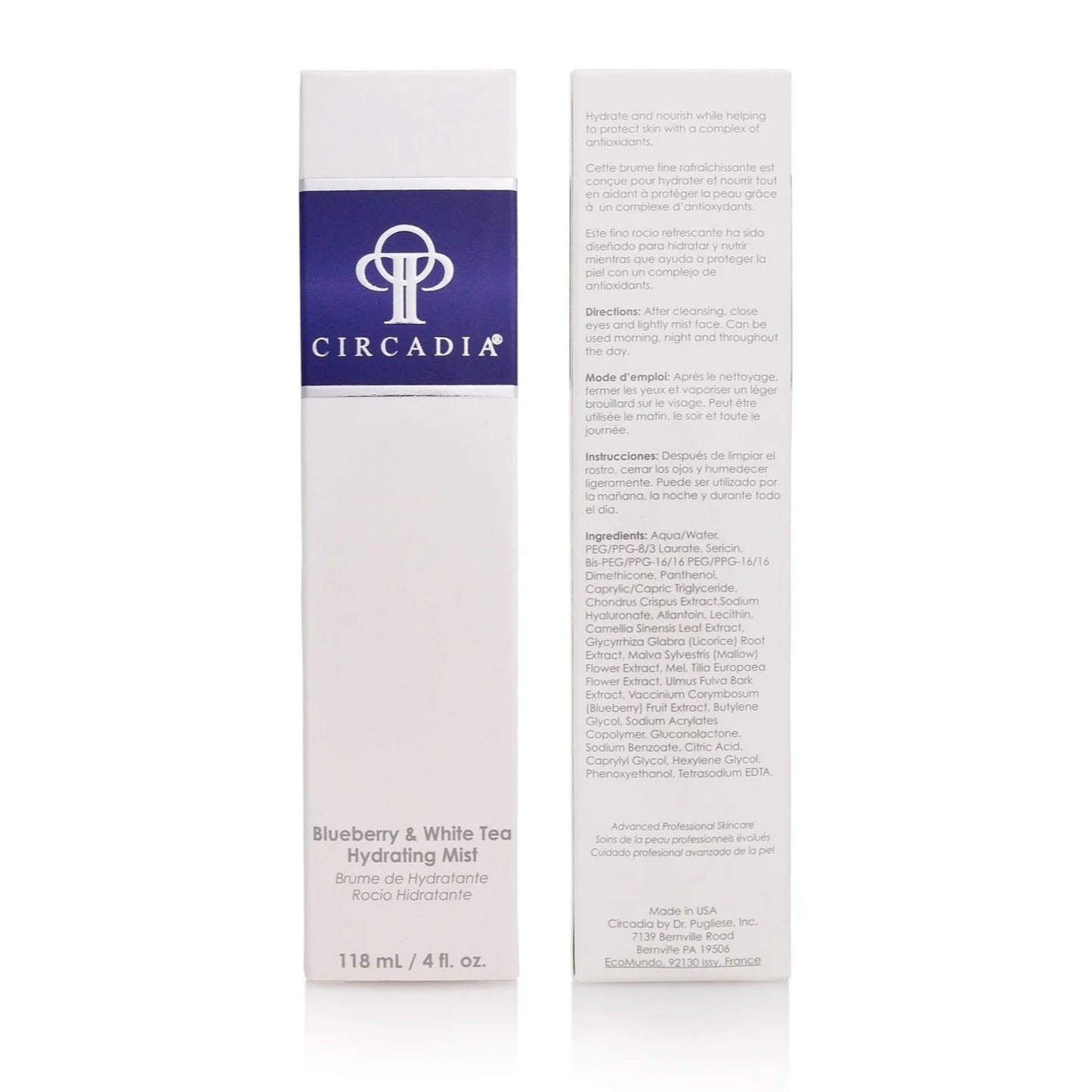 Skincare Circadia Blueberry & White Tea Hydrating Mist 4 oz Hydrate nourish