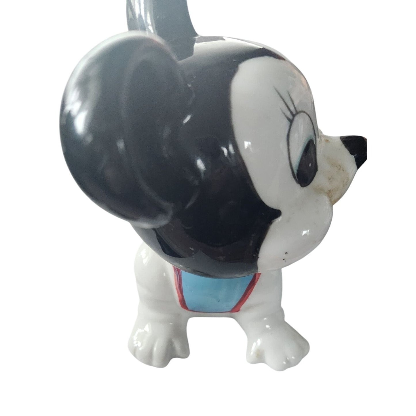 Vintage Disney Ceramic Mickey Mouse Piggy Bank Ceramic a vibrant glazed finish