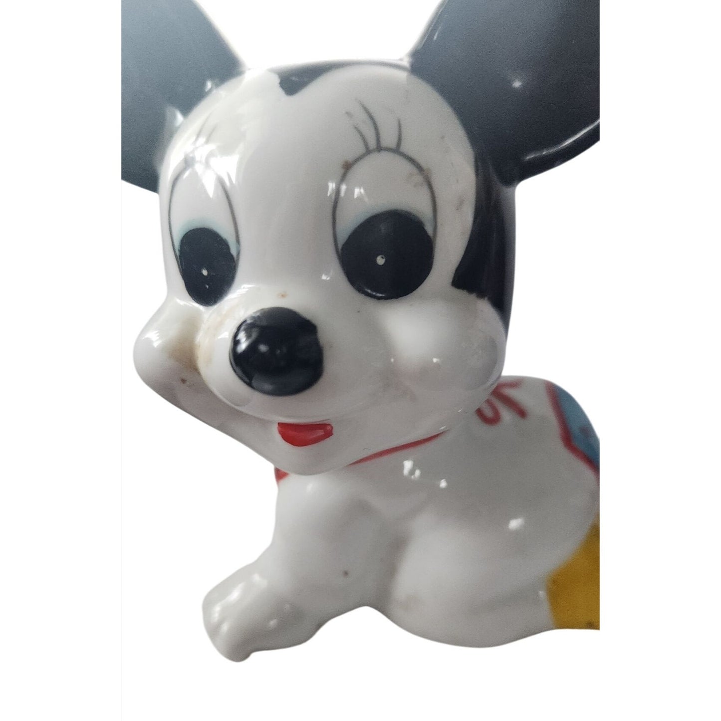 Vintage Disney Ceramic Mickey Mouse Piggy Bank Ceramic a vibrant glazed finish