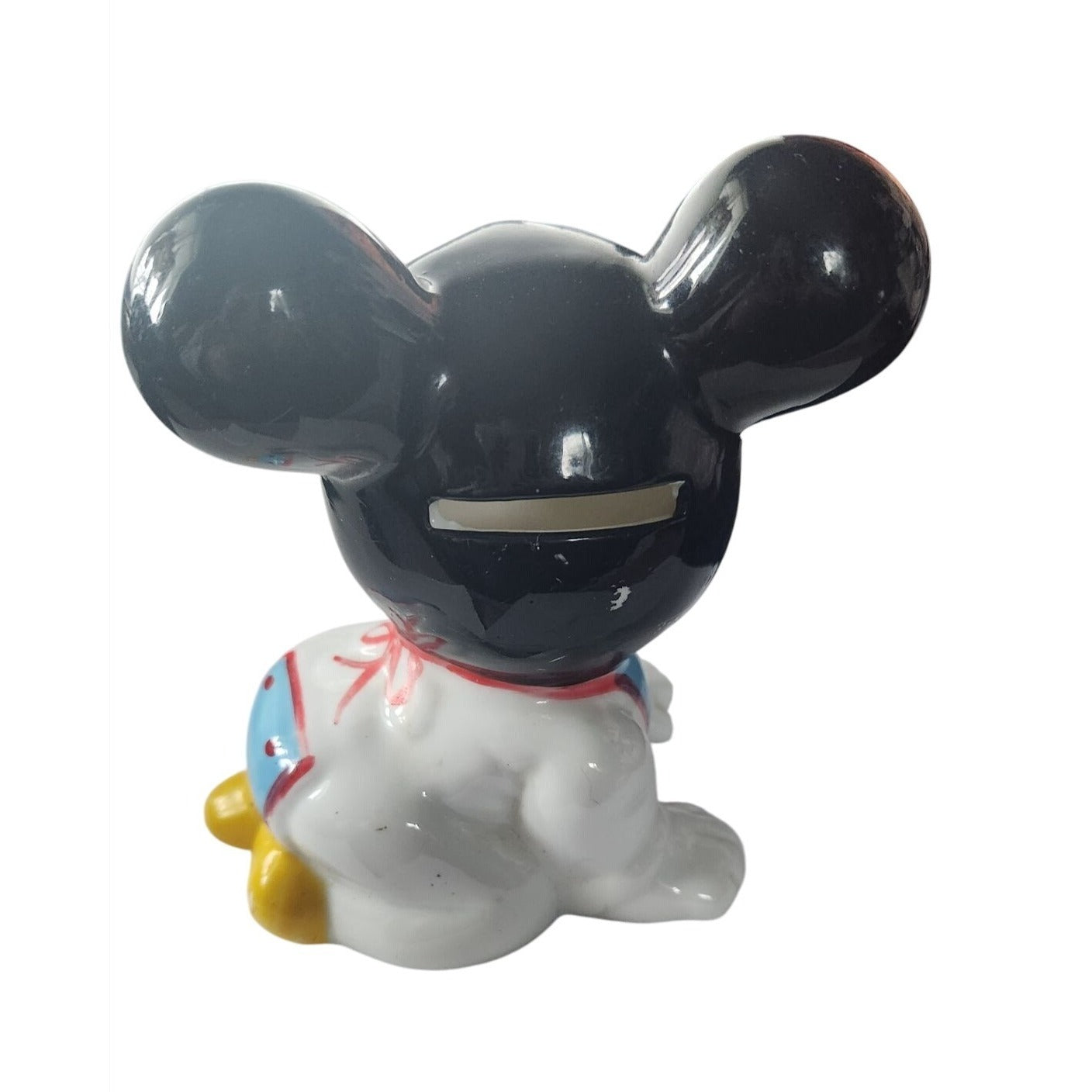 Vintage Disney Ceramic Mickey Mouse Piggy Bank Ceramic a vibrant glazed finish