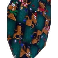 Tie 100 % Silk  Happy Reindeer Scarf Special Ties Neck Tie Holiday Bulbs Lights