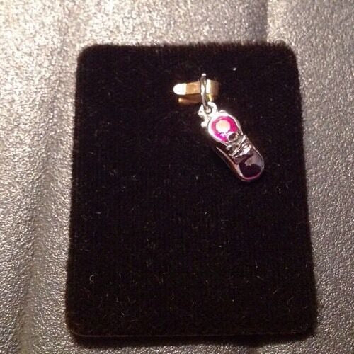 Charm Baby Shoe Birthstone Charm July Silver 1/2"