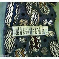 Tie Men's 100 % Polyester City Streets Neck Tie Gray Black Geometric Made in USA