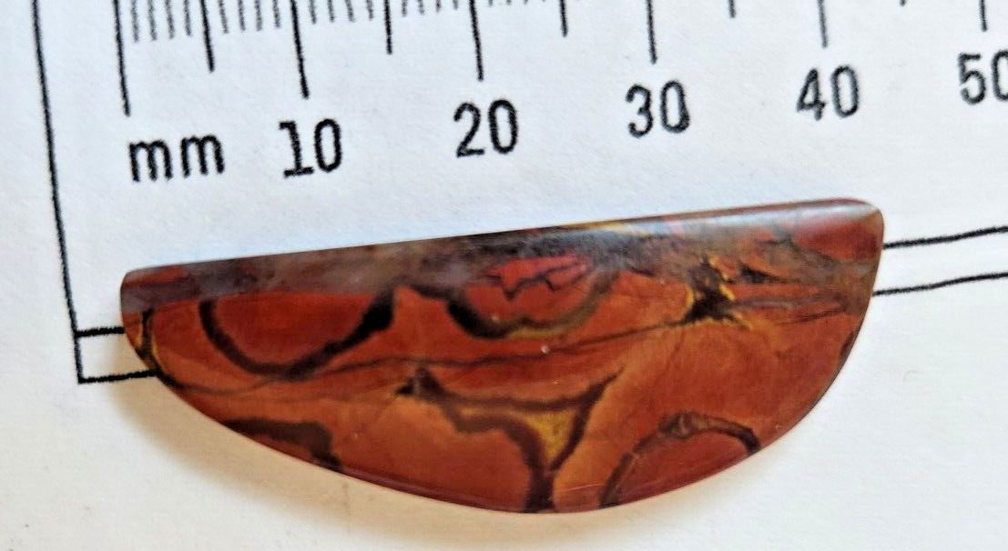 Gemstones Matched Pair Poppy Jasper 10 gr Earrings 50 ct Size 40mm x 10 mm