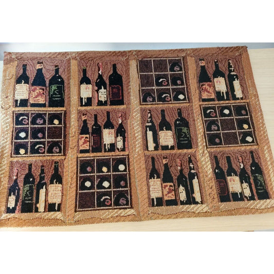 Home Store  Wine Bottles  Cubes  Shelf Tapestry Placemat Set of 1   19" x 12"