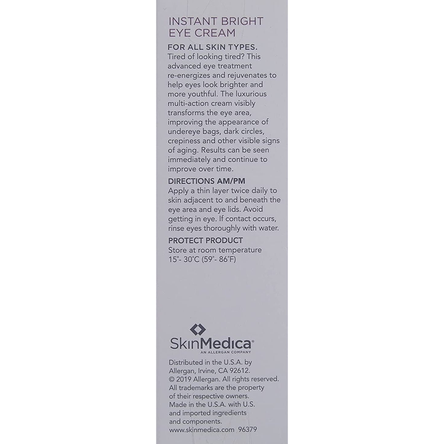 Skin Care SkinMedica Instant Bright Eye Cream, 0.5 oz.