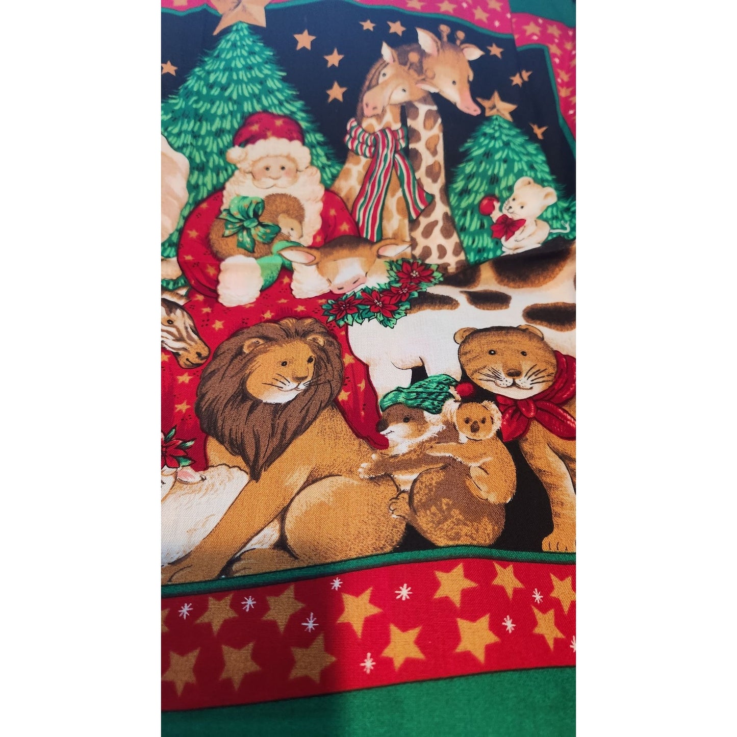 Craft Kit Holiday Napkin Panels 10 Pieces 23" x 17" Santa Tree Star Mouse Tiger Lion Elephant Zebra Lamb