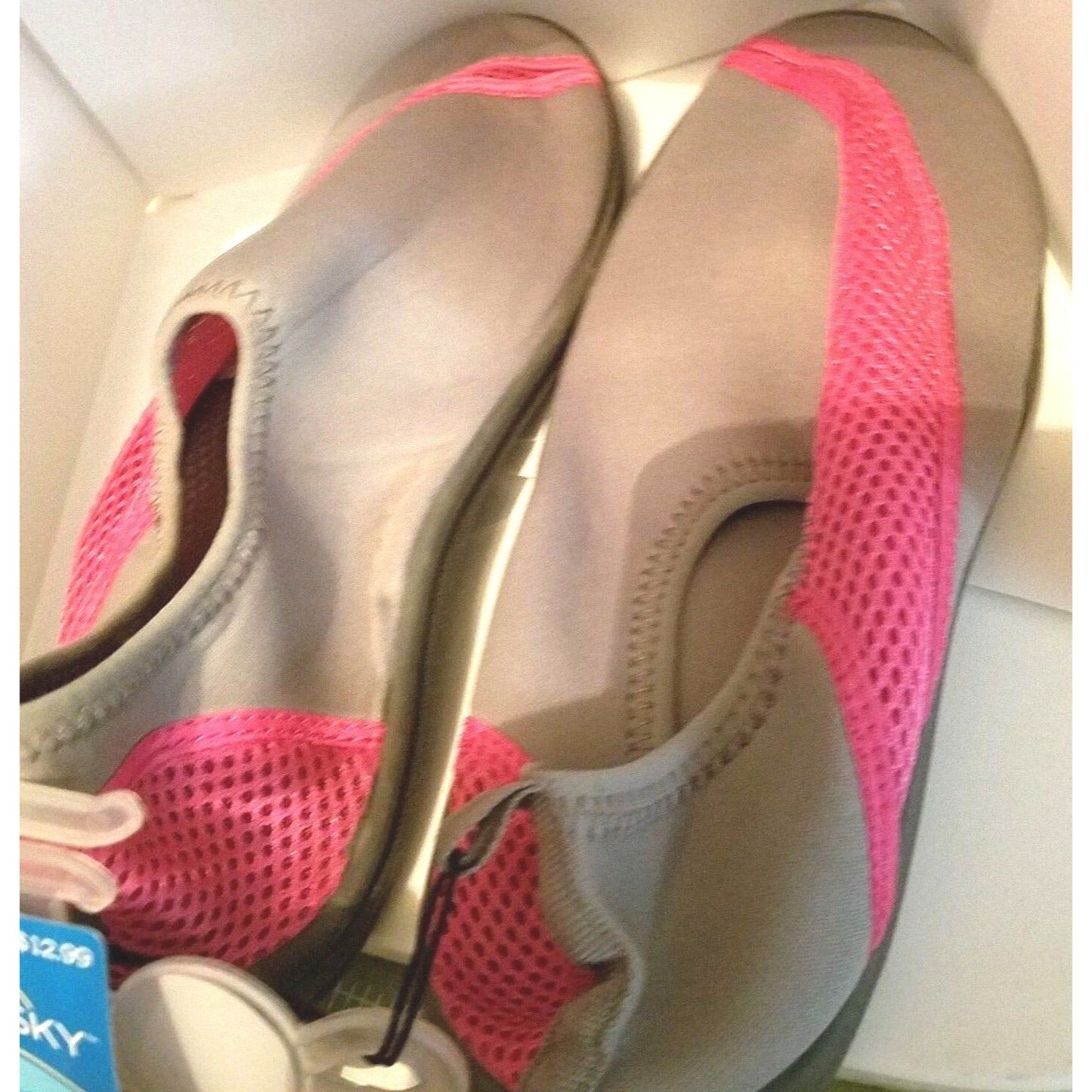 Shoes Water Shoes Size 7 - 8  Swim Pink & Grey Women's Aqua Rubber Sole