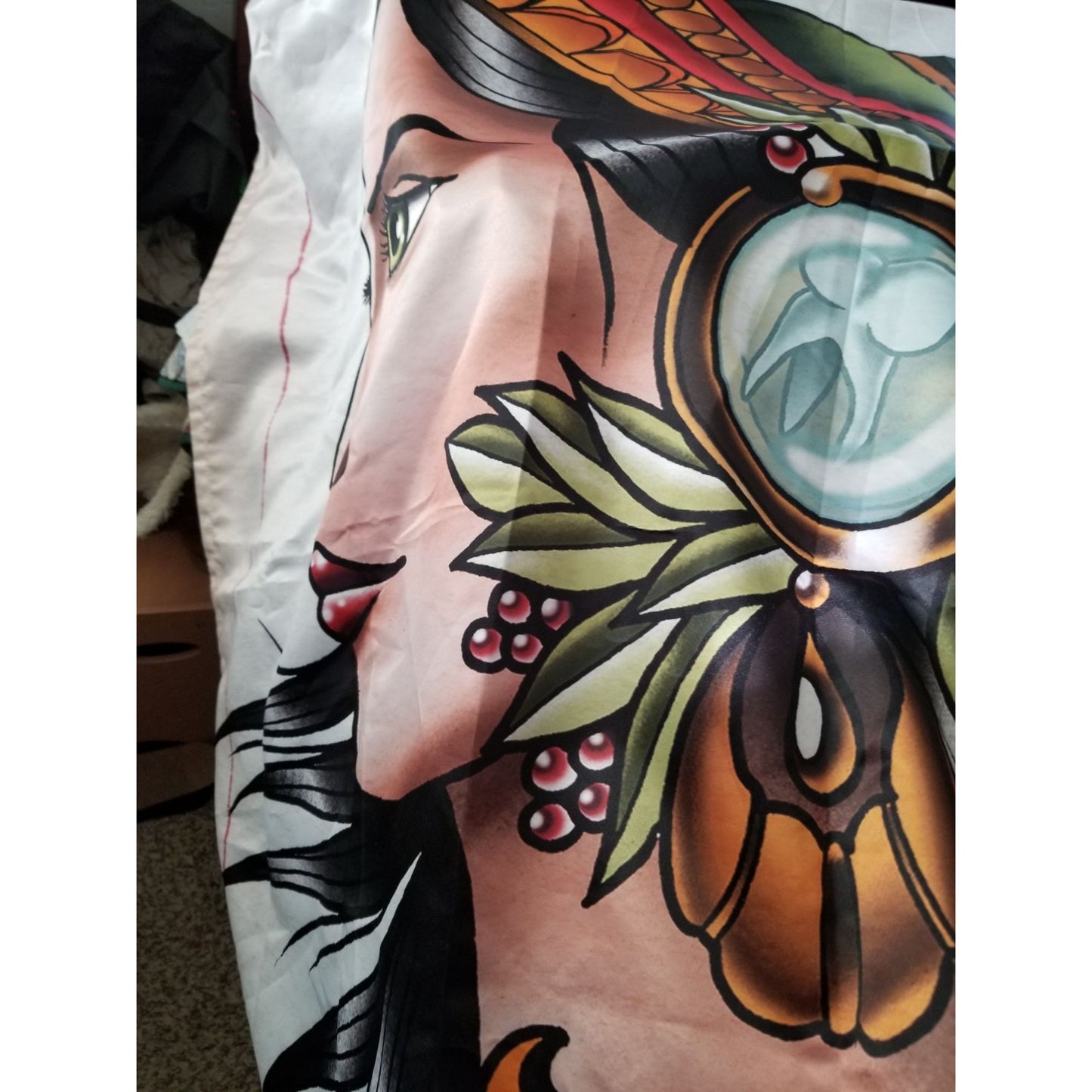 Ambesonne Trippy Art Tapestry, Deck Card Games Female Lady with Feather on Head Boho Graphic, Wall Hanging for Bedroom Living Room Dorm Deco