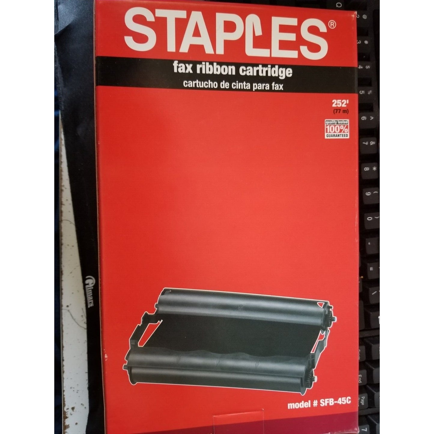 Staples fax ribbon cartridge model #SFB-45C(compatible with Brother PC301