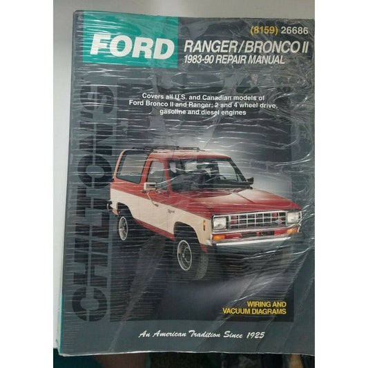 1983 - 90  Chilton's Ford Ranger Bronco II Repair Manual 2 and 4 Wheel Drive