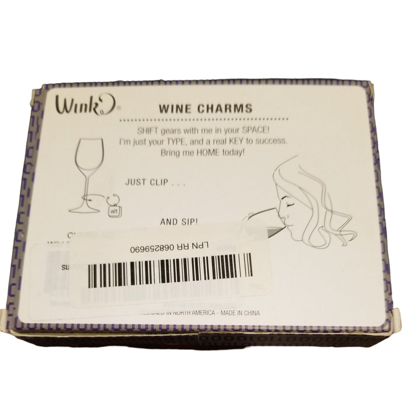 Wink Wine Charms Set of 8  Key Board Keys Design