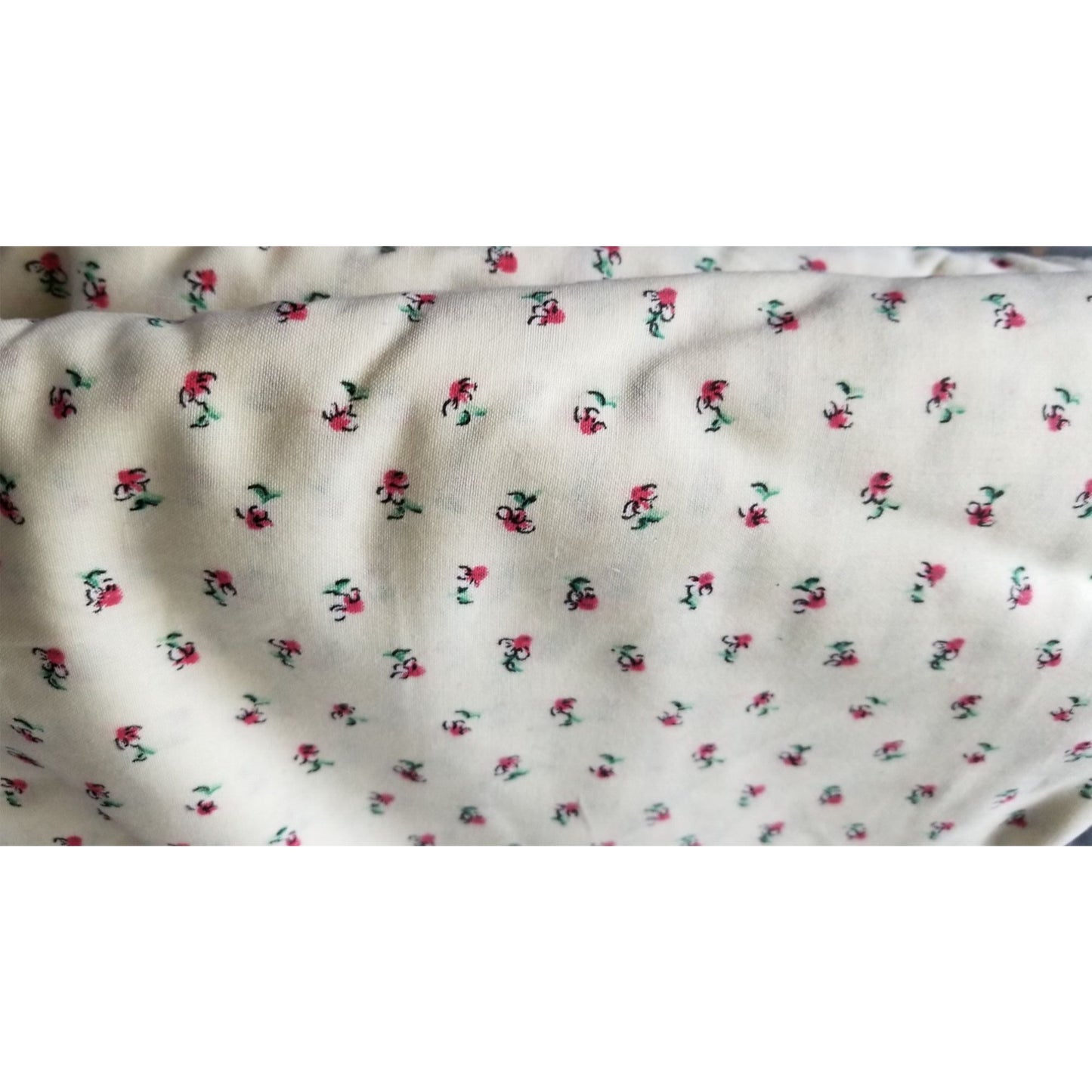 Material White Small Rose Buds Cotton 3 Yards 60" wide