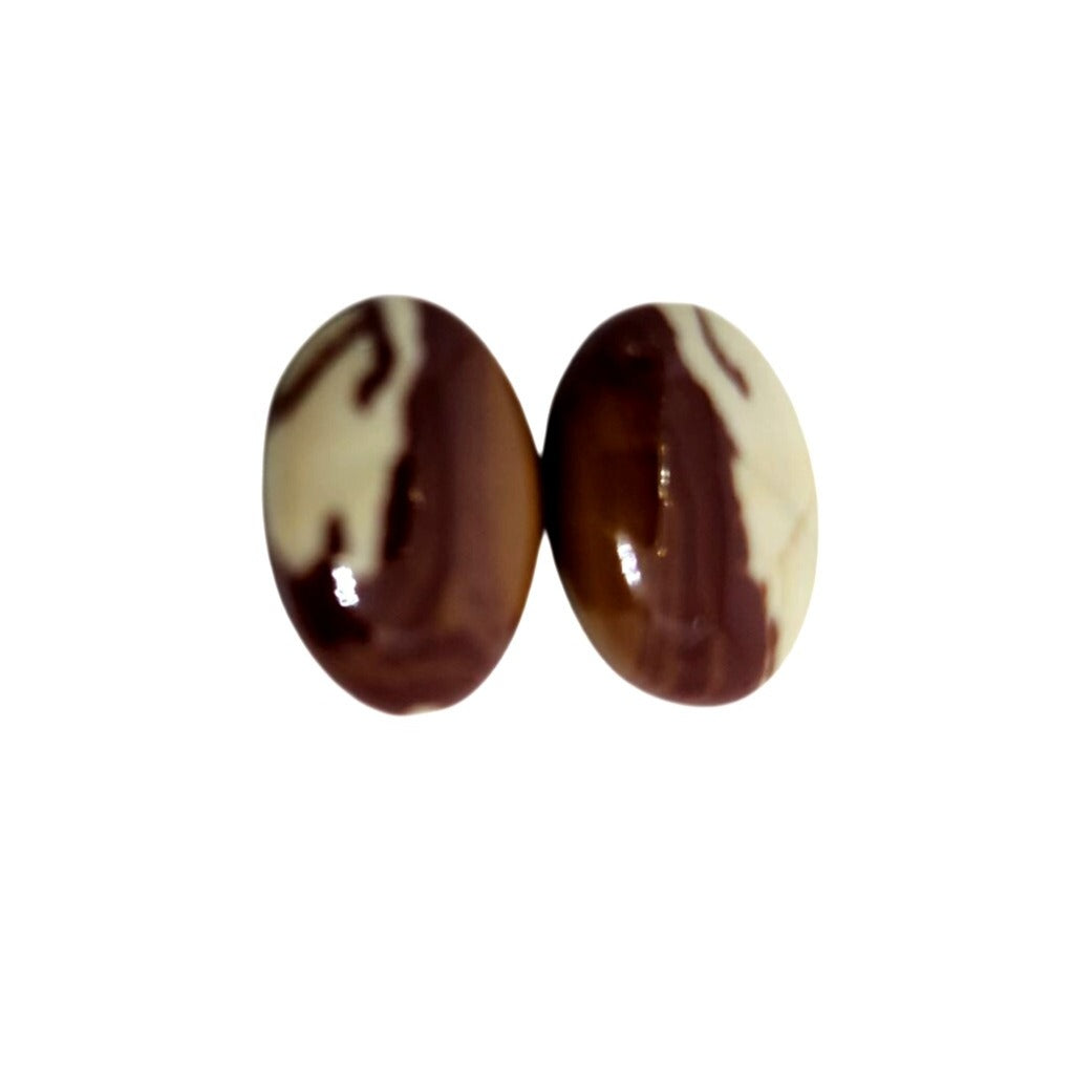 Gemstone Loose Picasso Jasper Stone Matched Pair Earrings 14 ct  2.4 gr