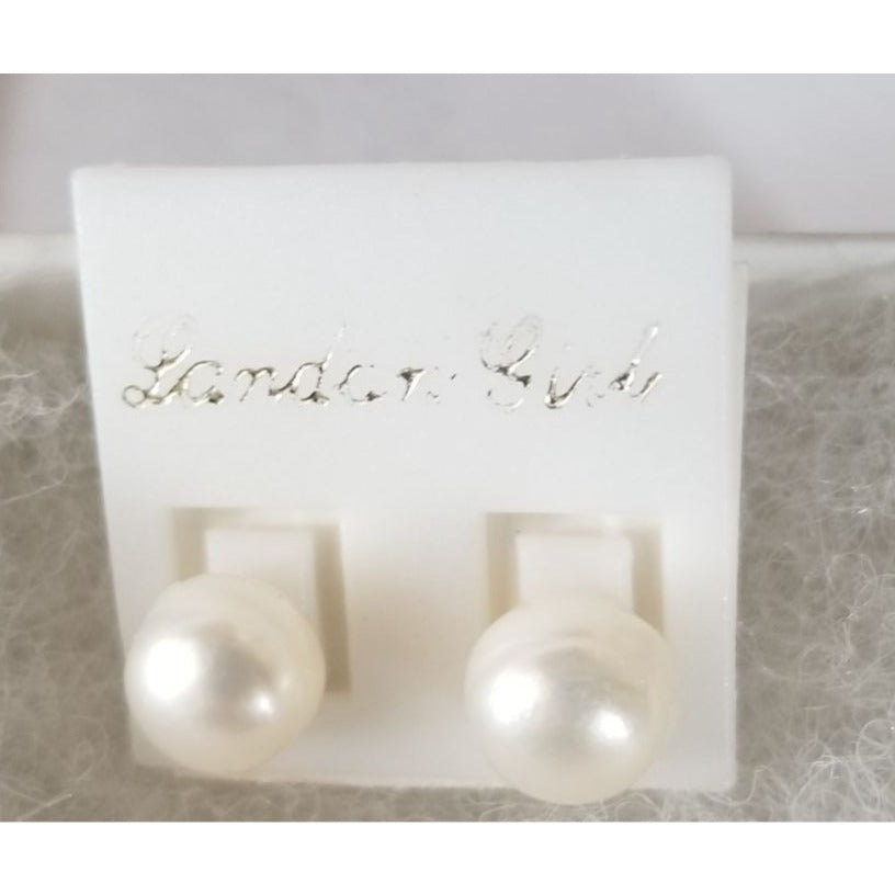 Earrings Pearl White  2 Gr  10 ct  5  cm  Round  Silver