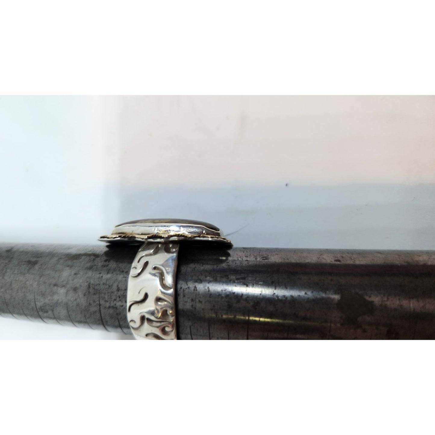 Morrison Ranch Jasper Ring 13.9 Gr Size 11 90mm x 22mm Fran Harr 14K Gold 925 Silver